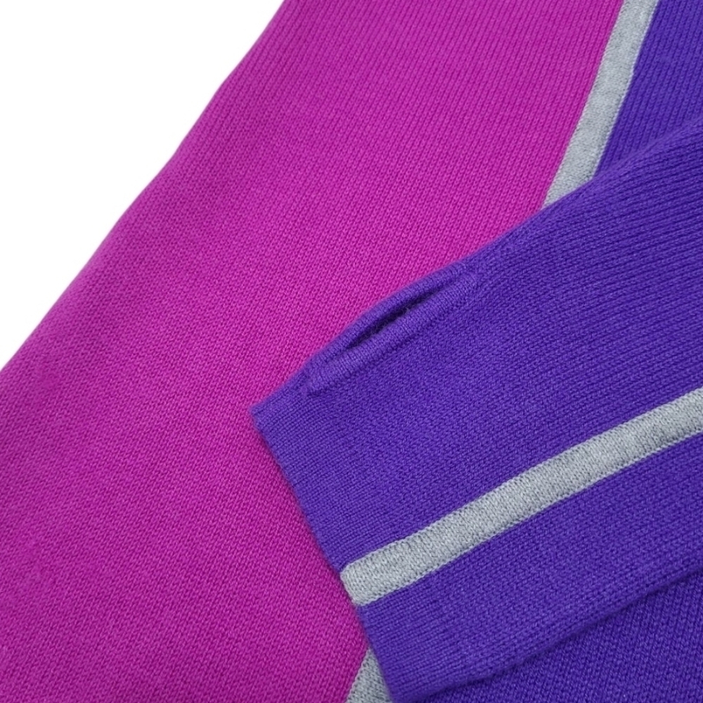 90s-Inspired Merino Wool Ski Sweater 1/4 Zip Color-Block Size Large - Picture 10 of 11